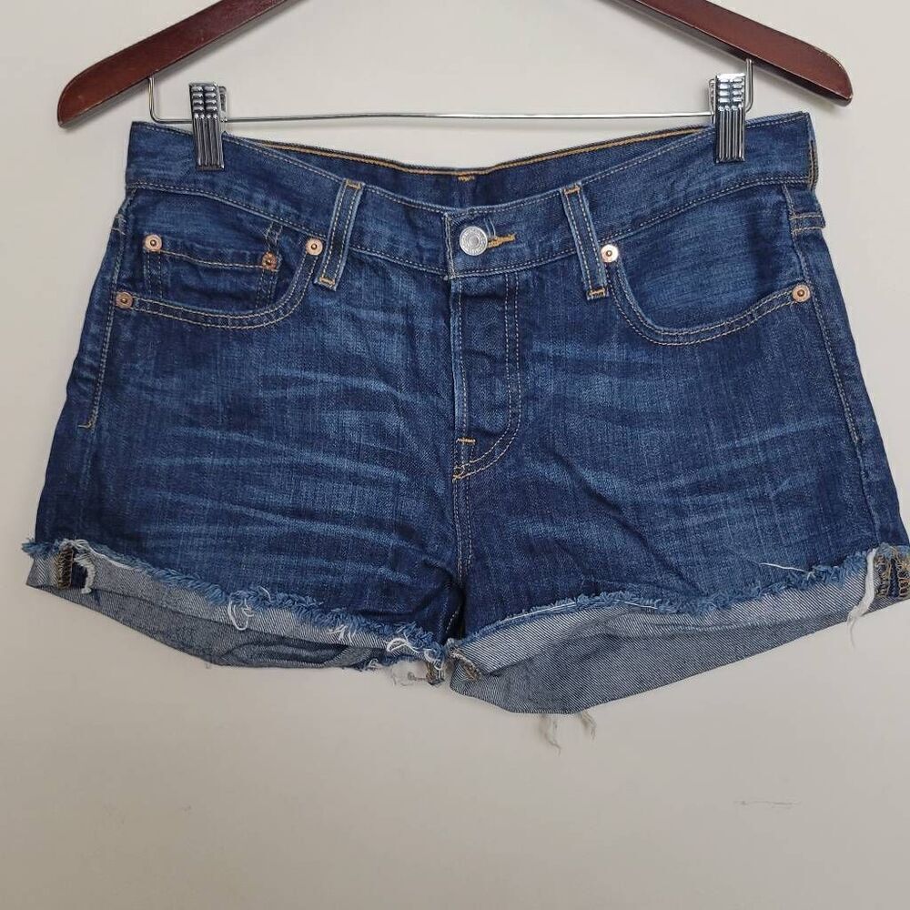 Levis 501 Womens High Rise Buttonfly Cutoff Denim Shorts 100% Cotton 27